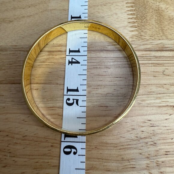 J. Crew Orange Enamel & Gold-Tone Bangle Bracelet With Woven Pattern - Picture 3 of 8